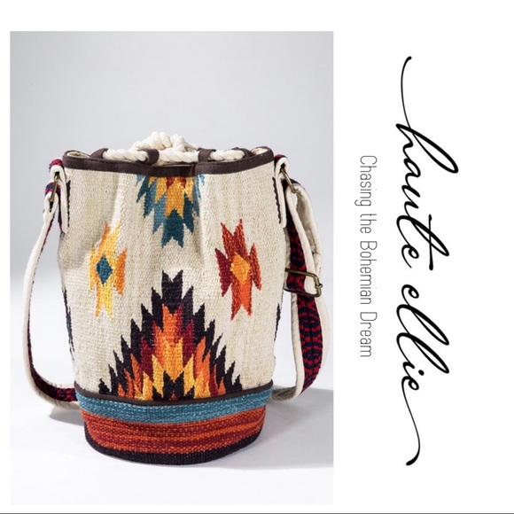 Southwest Zapotec Style Bucket Tote Bag - Picture 4 of 8